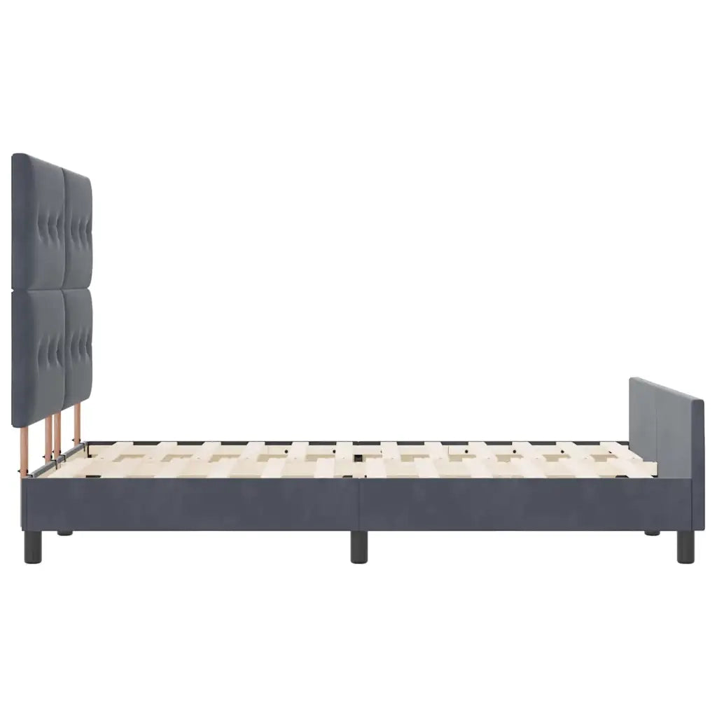 Letto a molle con testiera Grigio scuro 160 x 200 cm Velluto 3344952