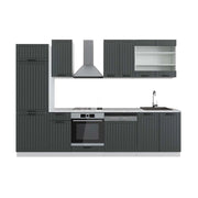 Cucina componibile Fame-Line Antracite rustico/Bianco 300 cm, PL Marmo Vicco