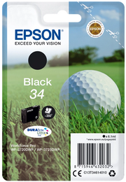 Epson Golf ball Singlepack Black 34 DURABrite Ultra Ink