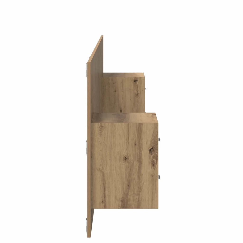 Testiera | Testata con Comodino 3 pcs Rovere artigianale Legno multistrato