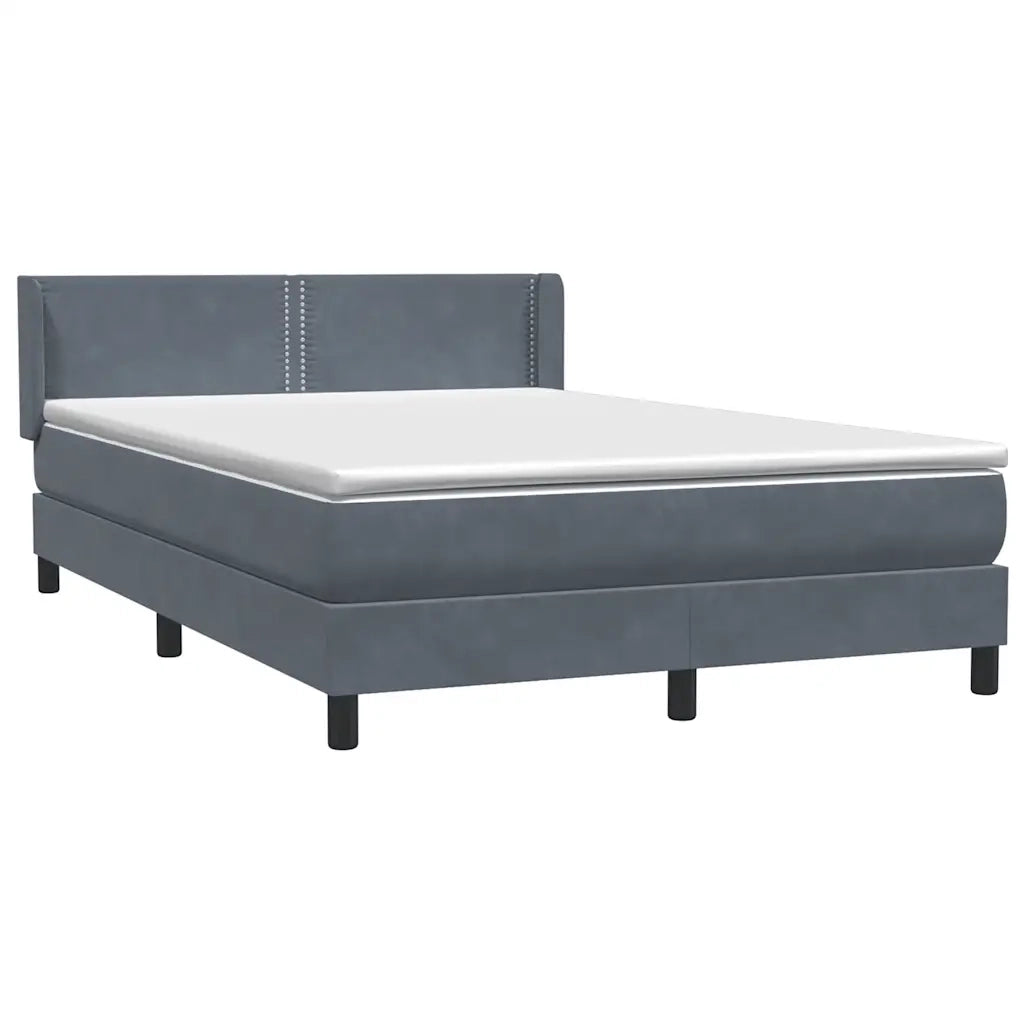 Giroletto a Molle con Materasso Grigio Scuro 160x210 cm Velluto 3318034