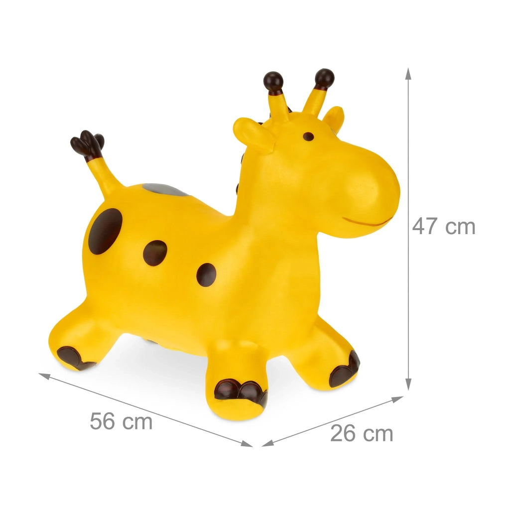 Animale saltarello giraffa ludico interno esterno 60 x 30 cm migliora equilibrio e coordinazione in PVC giallo 13_0012460