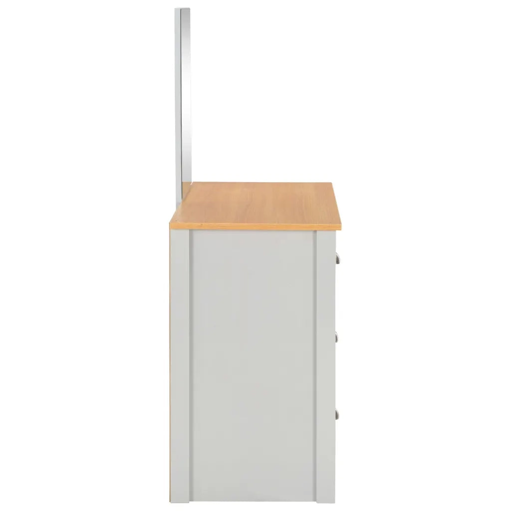 Tavolo da Trucco con Specchio e Sgabello-Tavolo da Vanit¨¤ Grigio 104x45x131 cm