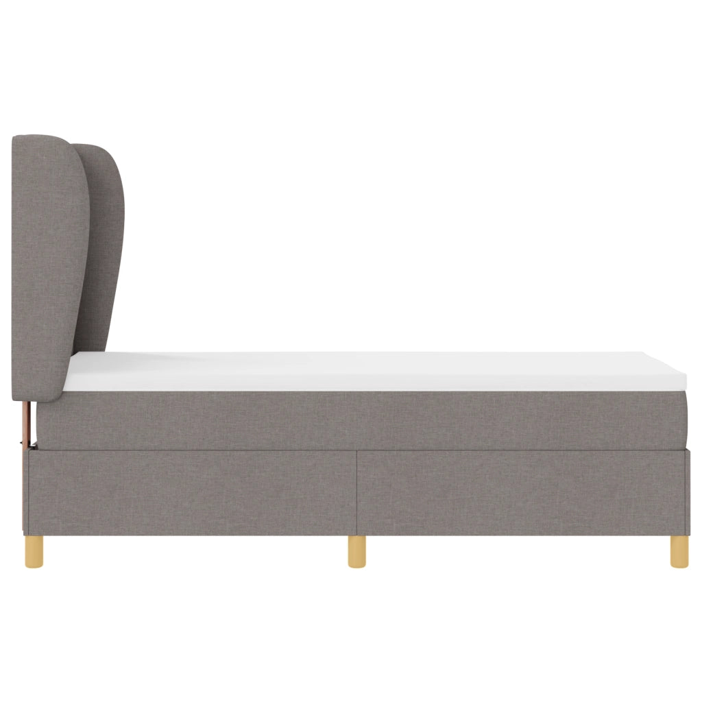 Letto Box Spring con Materasso Tortora 80x200 cm Tessuto