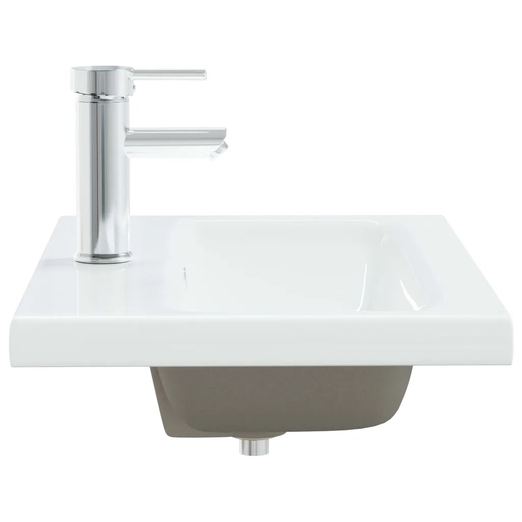 Lavabo da Incasso con Rubinetto 61x39x18 cm in Ceramica Bianco 148624