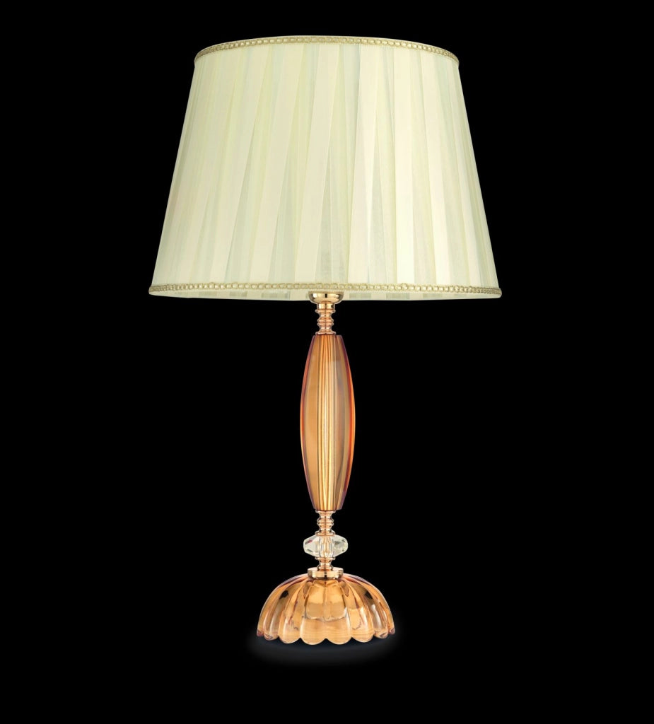 LUME GRANDE CECILIA CRISTALLO AMBRA 1 LUCE ATTACCO E27 CON PARALUME D.40CM