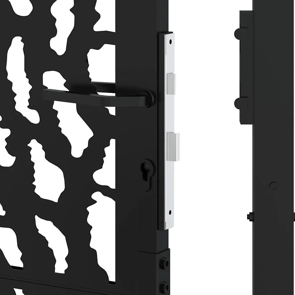 Cancello da giardino nero 100x125 cm in acciaio con design a traliccio 4100980