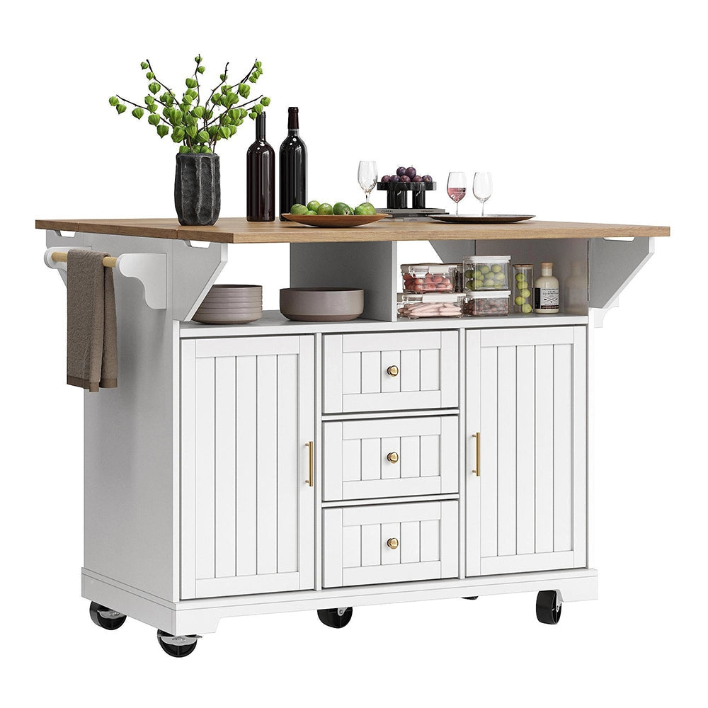 Isola cucina estendibile - Xylo - 120x40x95cm nero/bianco