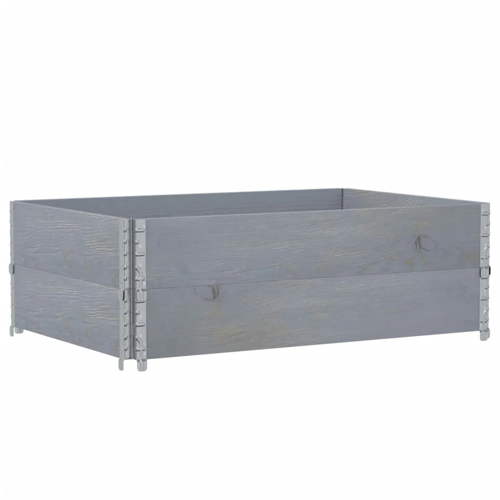 Vassoio per fioriera aiuola rialzata piante fiori terrazza giardino 120 x 80 cm legno massello di pino grigio 02_0037407