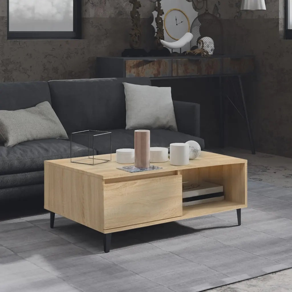 Tavolino da Salotto-Tavolino da soggiorno-Tavolo Rovere Sonoma 90x60x35 cm Legno Multistrato 357914