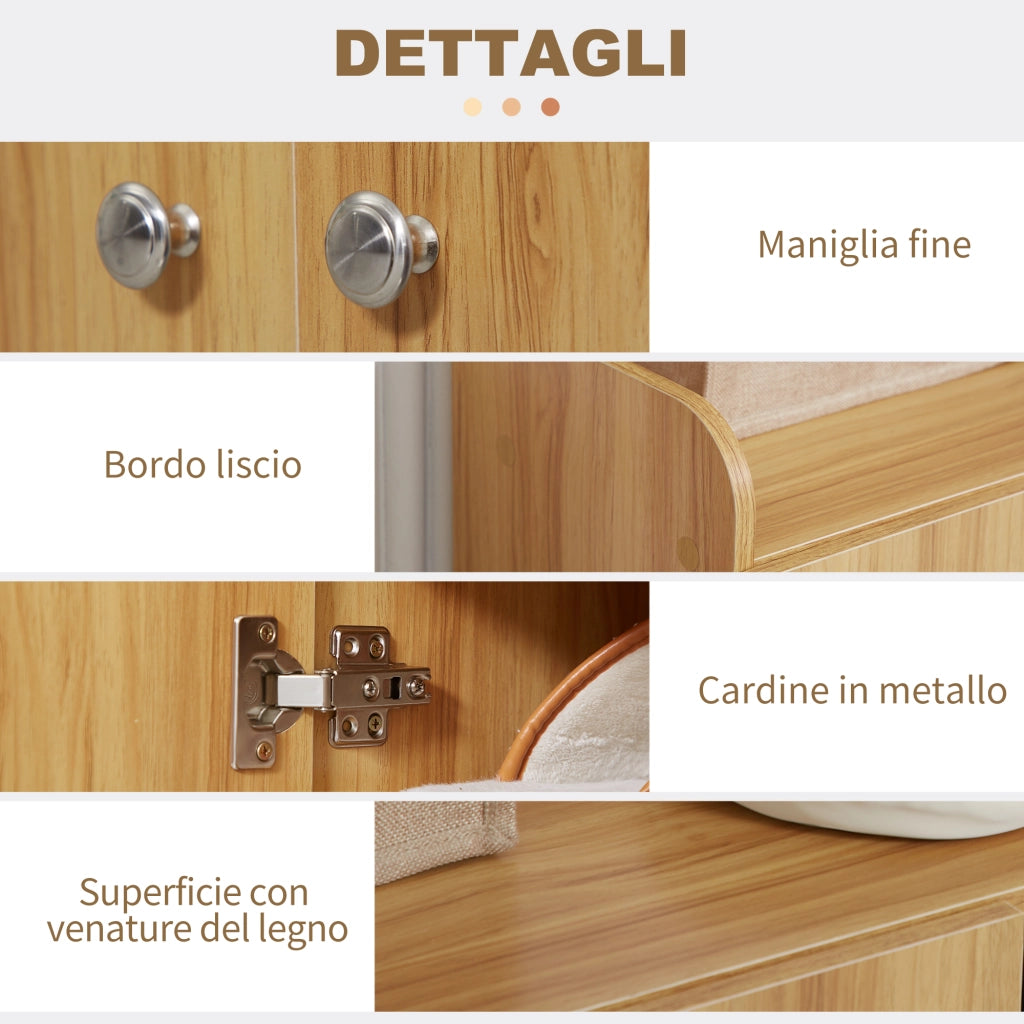 Armadio Scarpiera in Legno con 4 Ripiani Aperti ¨C zephmum ¨C Marrone Chiaro 83x30x90 cm