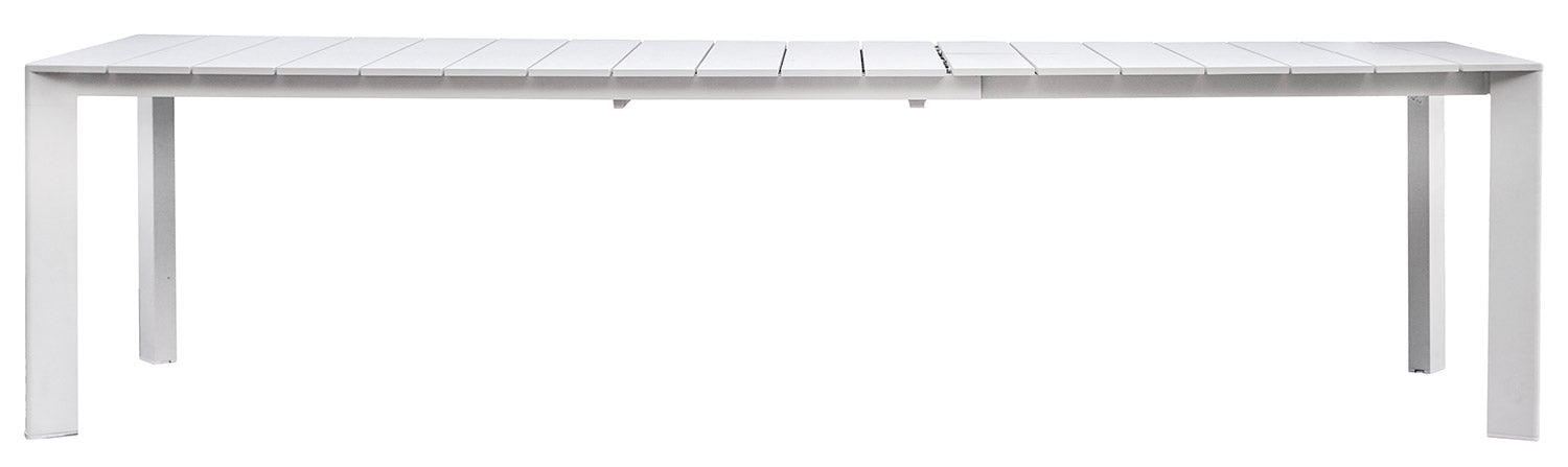 Tavolo Allungabile da Giardino 200/300x100x75 cm Nettuno in Alluminio Bianco