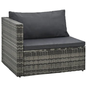 Set Divani da Giardino 5 pz con Cuscini in Polyrattan Grigio 47814