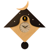 Orologio a Cucù da Parete 34X34X12Cm Pirondini Italia Otranto Naturale e Nero