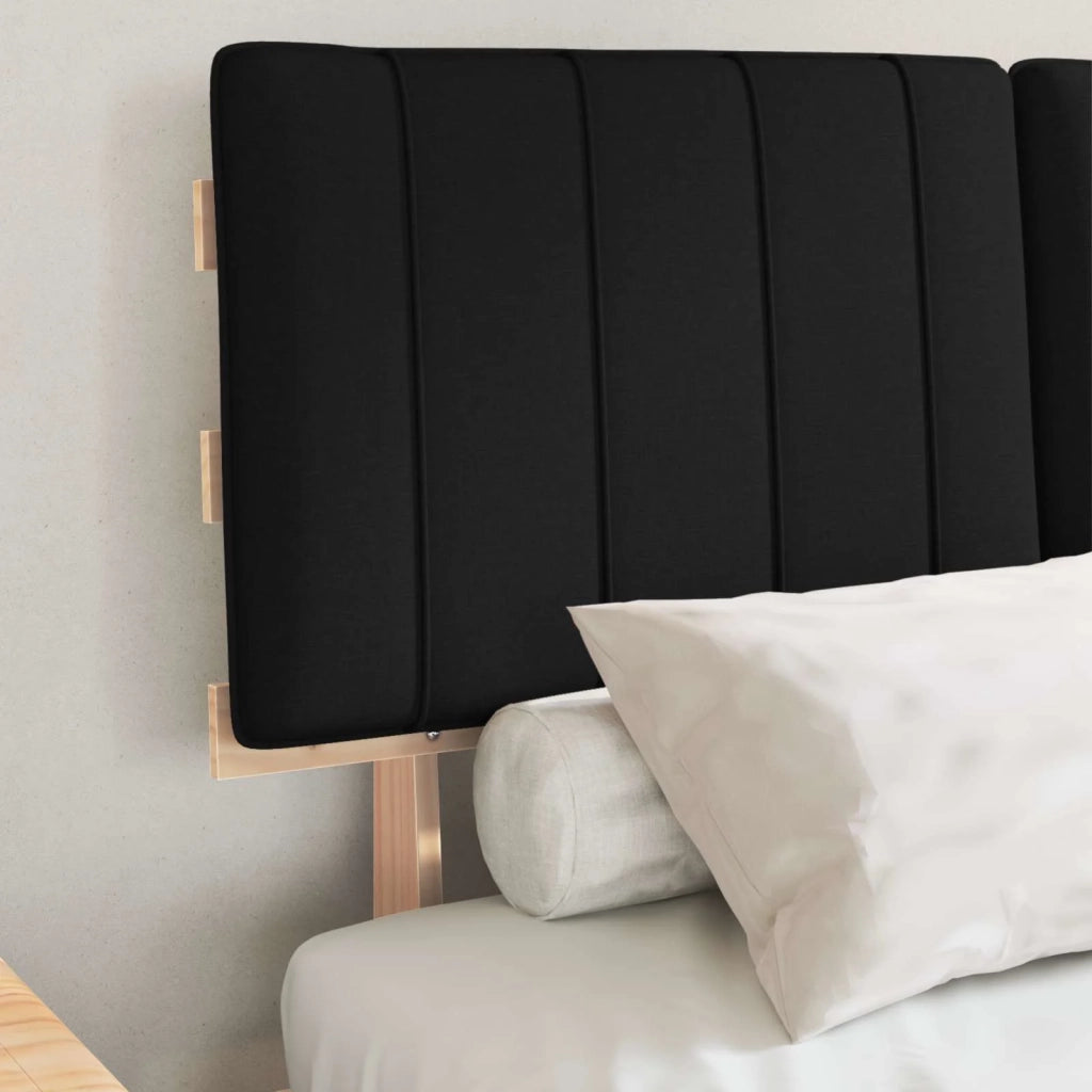 Letto con Testiera Rivestita Nero 120 x 190 cm Pino massello 877506