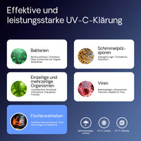 CUV-236 Chiarificatore UVC per laghetto 6000 l/h, Sterilizzatore con lampada 36W