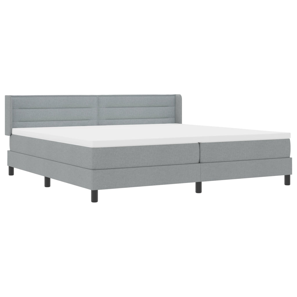 Letto Box Spring  con Materasso Grigio Chiaro 200x200 cm Tessuto