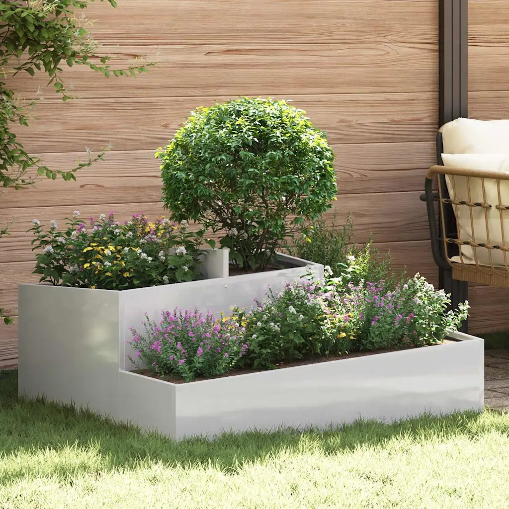 Vaso da giardino Argento 100 x 100 x 50 cm Acciaio inossidabile 873589