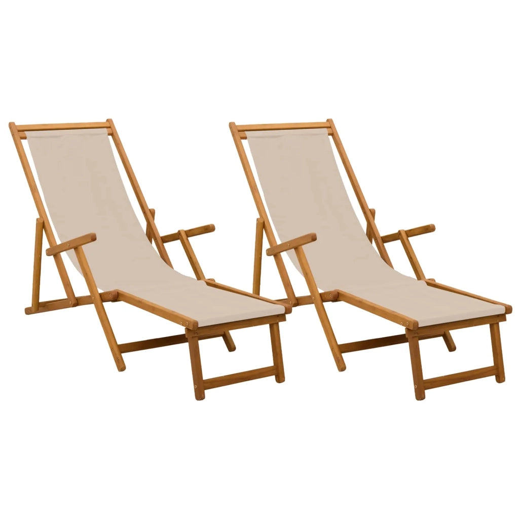 Lettino prendisole pieghevole 2 pcs 3 Posizione Beige 3407825