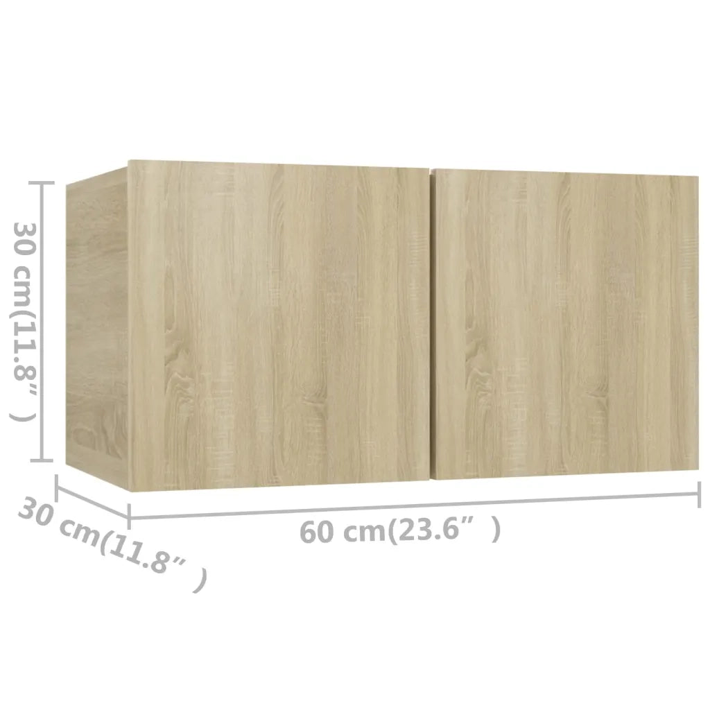 Set di Mobili Porta TV 2 pz-Credenza per TV Rovere Sonoma in Legno Multistrato