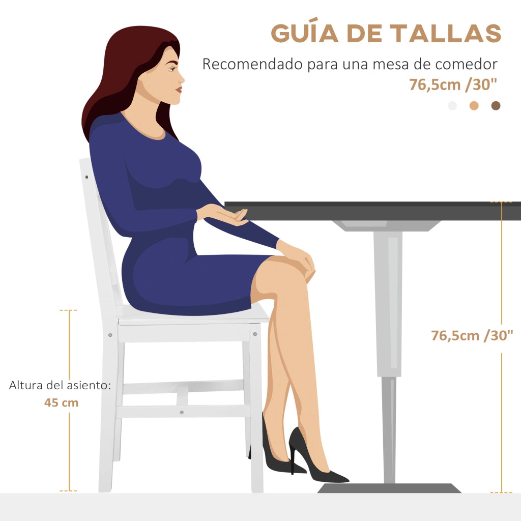 Set 2 Sedie da Pranzo ¨C zephmum ¨C Bianco Legno Pino 41x46,5x85,5 cm