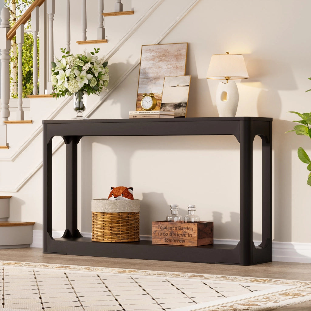 Consolle con ripiani aperti - per ingresso - in MDF - 145x37.5x14.5 cm - nero