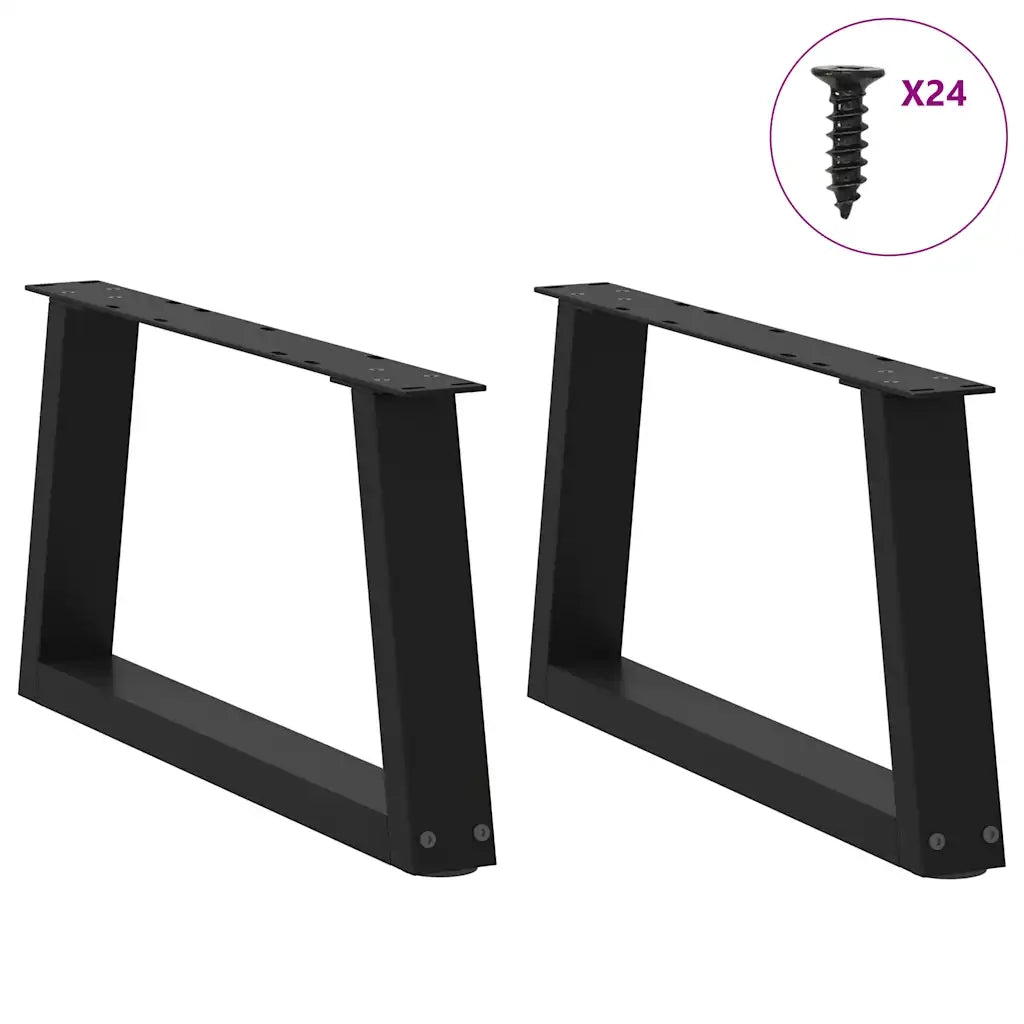 Gambe per Tavolino da Caffè a Forma di V 2 pz Nere 60x(30-31,3) cm Acciaio 4012532