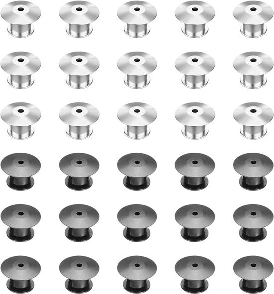 30 borchie di conservazione per gioielli, spille, badge e etichette personalizzate - Chiusure a vite metalliche di sostituzione