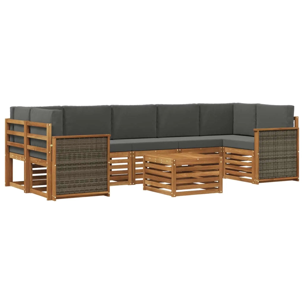 Set di divani da esterno 8 pz Naturale e Antracite 3384138