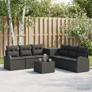 Set di divani 8 pz Nero Rattan sintetico e Acciaio 3448098