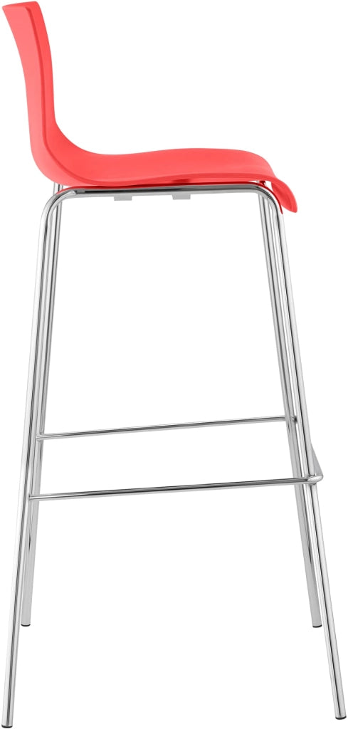 Set di 2 sgabelli da bar Hoover in plastica con struttura a 4 piedi cromata 2