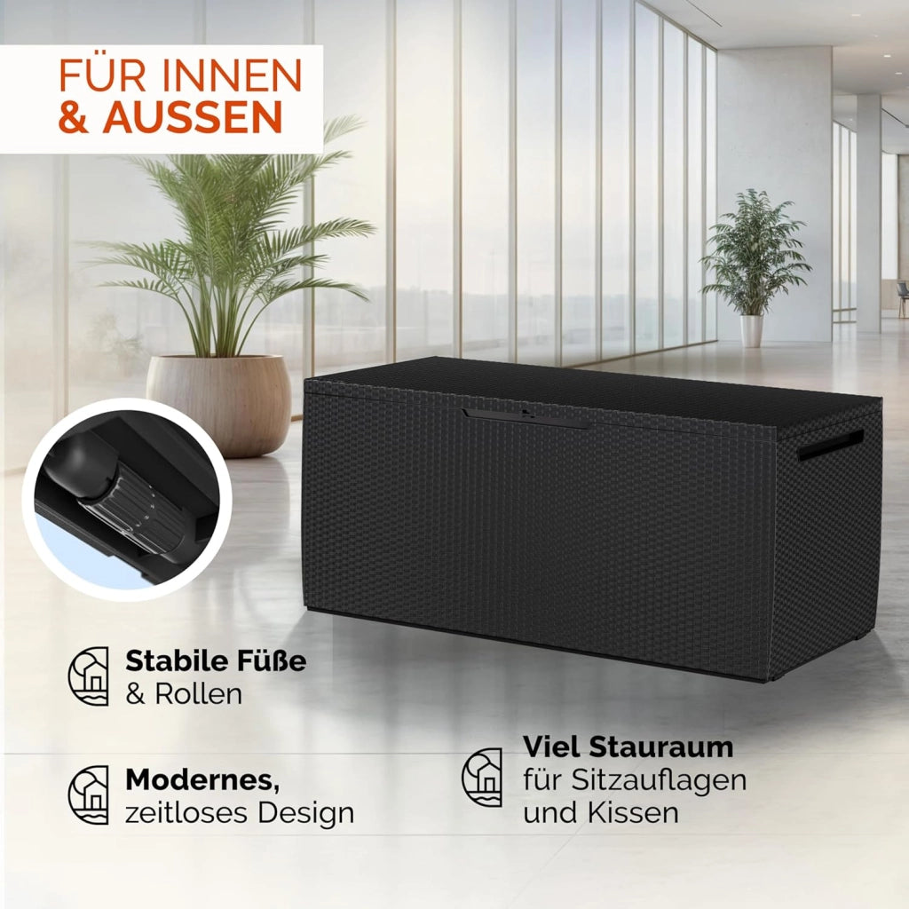 Keter Box Contenitore Marvel Plus 220kg in Rattan con Maniglie Smart Click System Cassapanca da Giardino Esterno