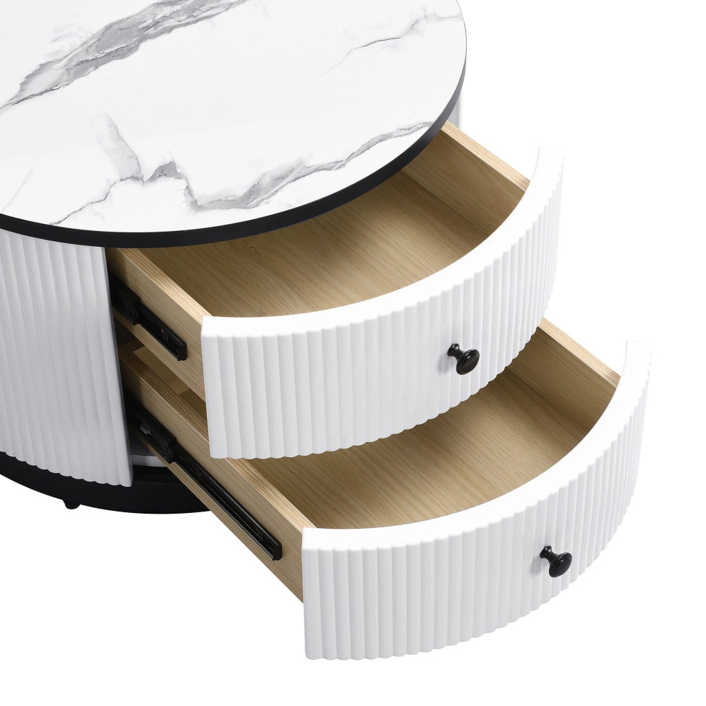 TAVOLINO DA CAFFÈ Set 2 pezzi 60x60x45,5 cm e 50x50x32 cm Bianco MDF