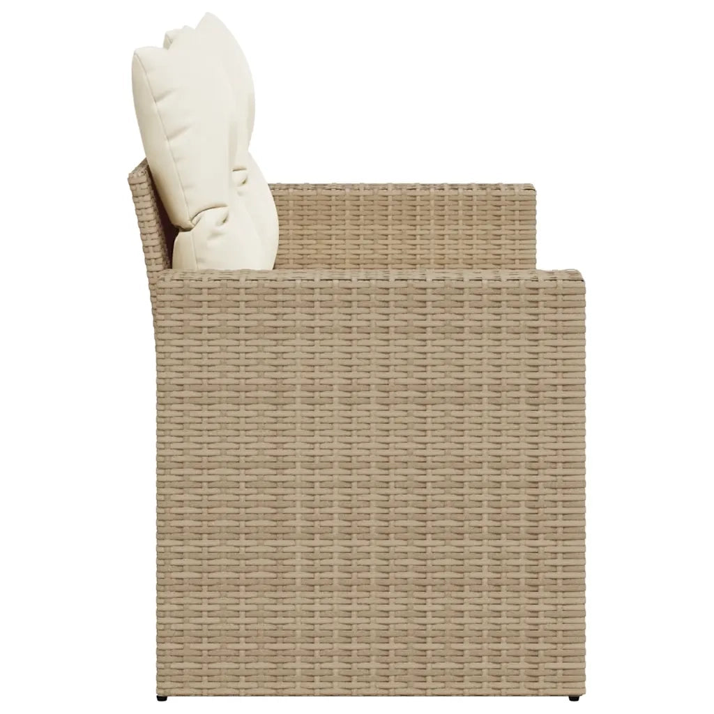 Divano da Giardino con Cuscini a 2 Posti-Sofa da Giardino-Divano da esterno Beige in Polyrattan 767966