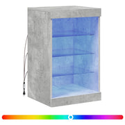 Credenza | Madia | Buffet da pranzo | Armadio da pranzo con Luci LED Grigio Cemento 41x37x67 cm