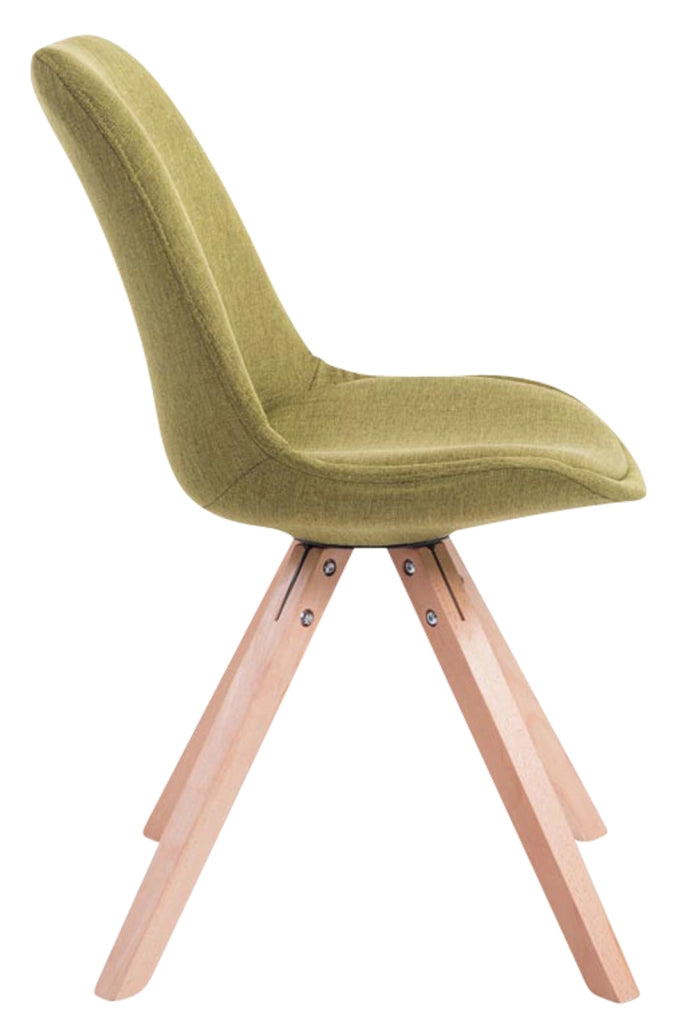Set di 4 sedie per visitatori Toulouse Fabric Square verde,natura