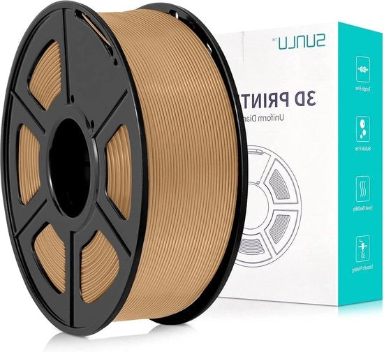Filamento per Stampante 3D 1.75mm avvolto in modo netto - robusto e preciso (Legno)