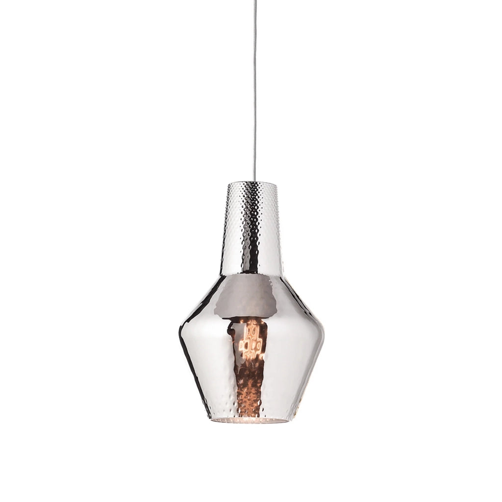 Romeo sospensione ø.250x3180mm. 1xe27 70w hs-ip20-v.grigio, vtr.argento
