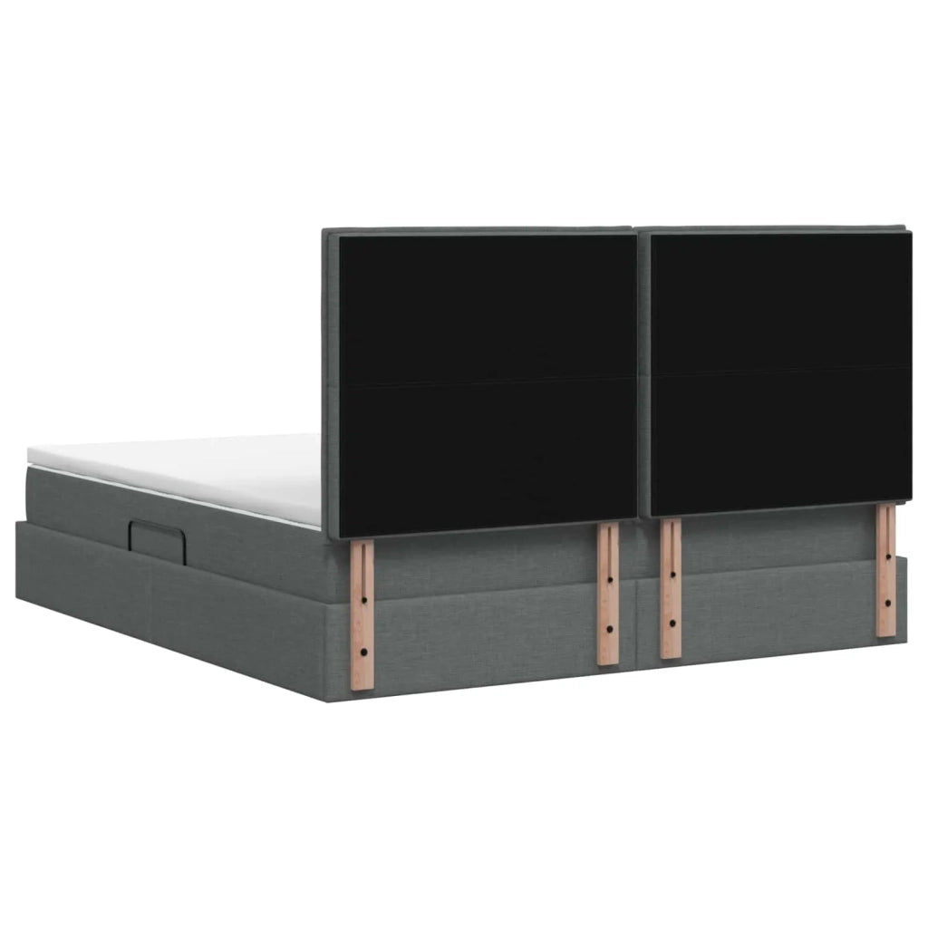 Letto con contenitore LED e materasso Grigio Scuro 140 x 200 cm 3459886