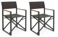 Set 2 Sedie Pieghevoli da Regista 51x54x86 cm in Alluminio Lagun Antracite