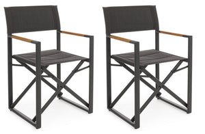 Set 2 Sedie Pieghevoli da Regista 51x54x86 cm in Alluminio Lagun Antracite