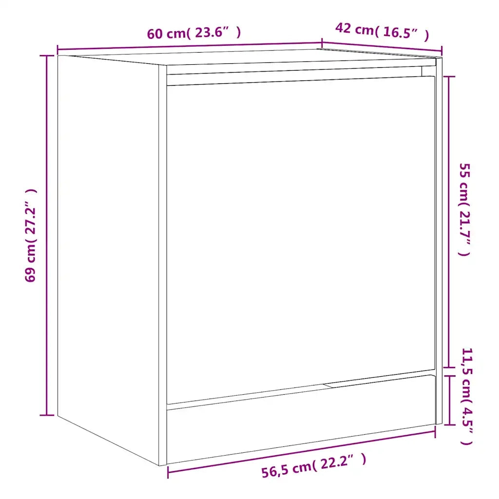 Scarpiera-Scaffale per scarpe Nera 60x42x69 cm in Legno Multistrato