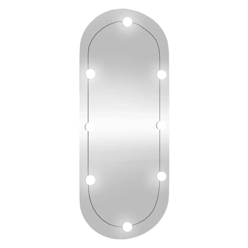 Specchio da Parete con Luci LED-Specchio a Muro-Specchio Decorativo 45x100 cm Vetro Ovale
