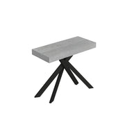 Consolle Allungabile 90-300x40x77 cm Saki Cemento Gambe Antracite