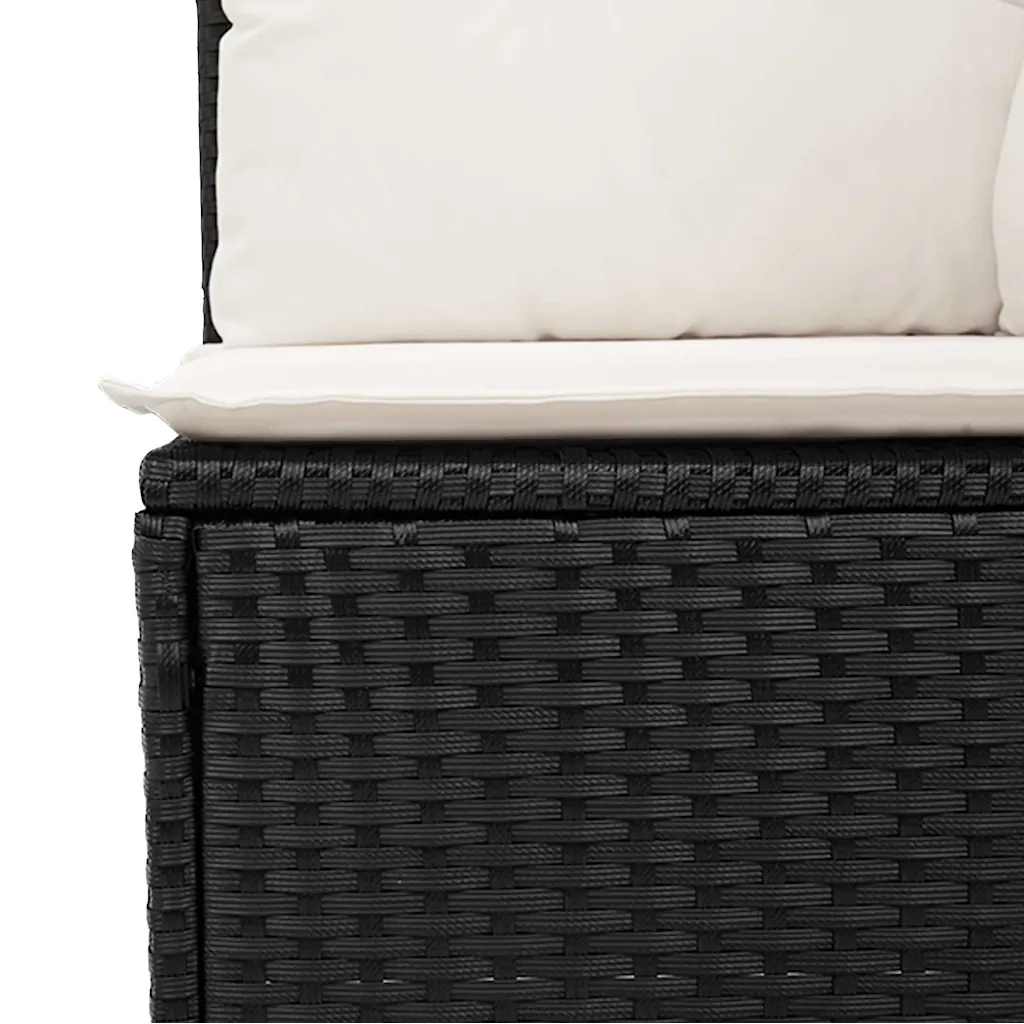 Set Divani da Giardino con Cuscini 7pz Nero Polyrattan 3268676