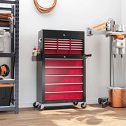 CARRELLO PORTAUTENSILI 71,5x40x84 cm Rosso in acciaio