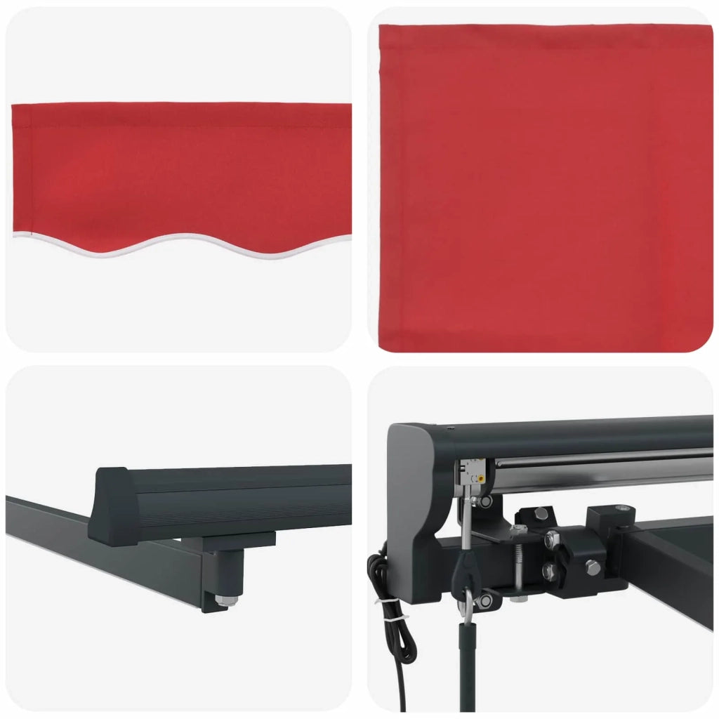 Tettuccio Elettrico Retrattile Rosso e Antracite 4 × 3 m 3421595