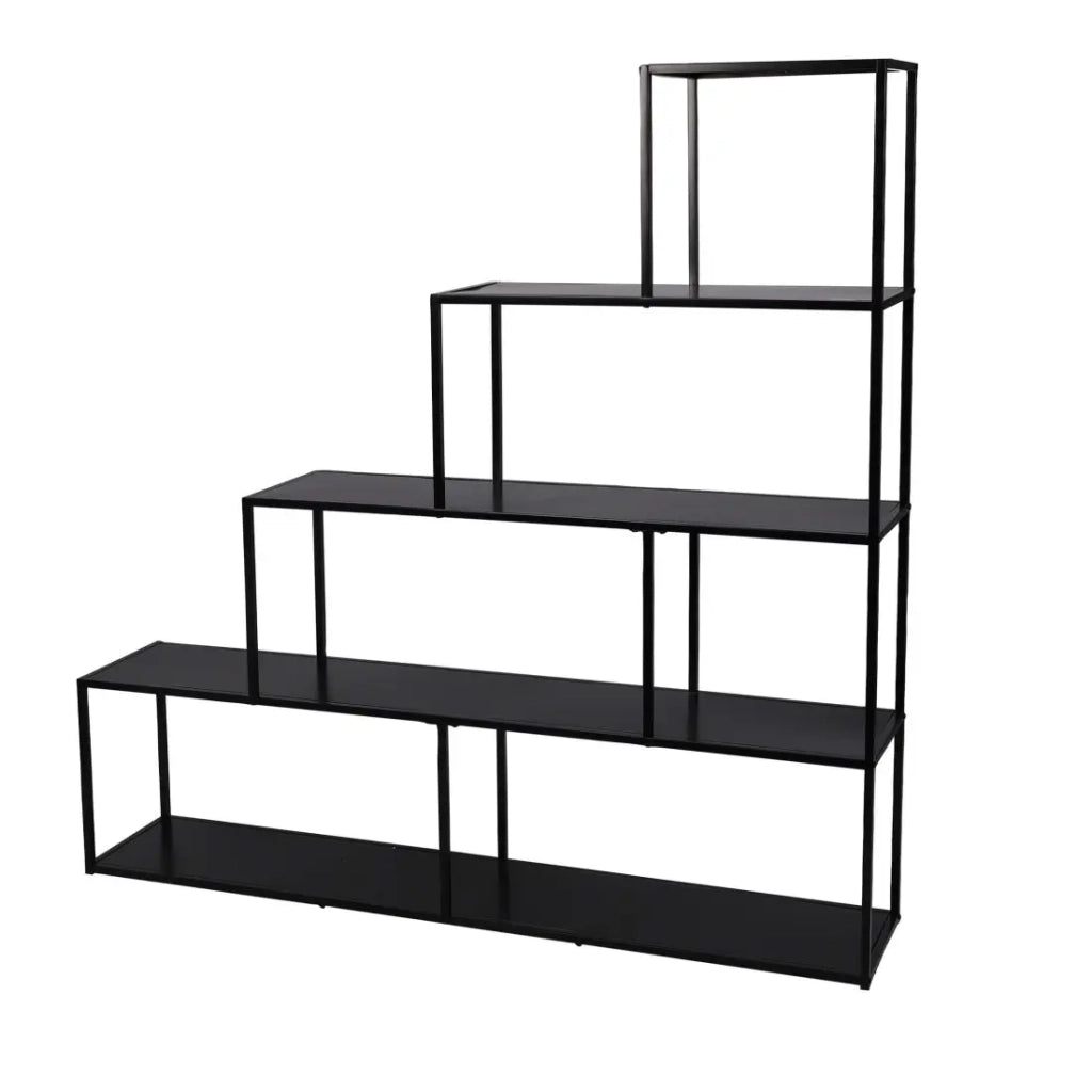 Libreria a scala a 4 livelli collezione SOHO - Dimensioni 160x30x160 cm, colore nero