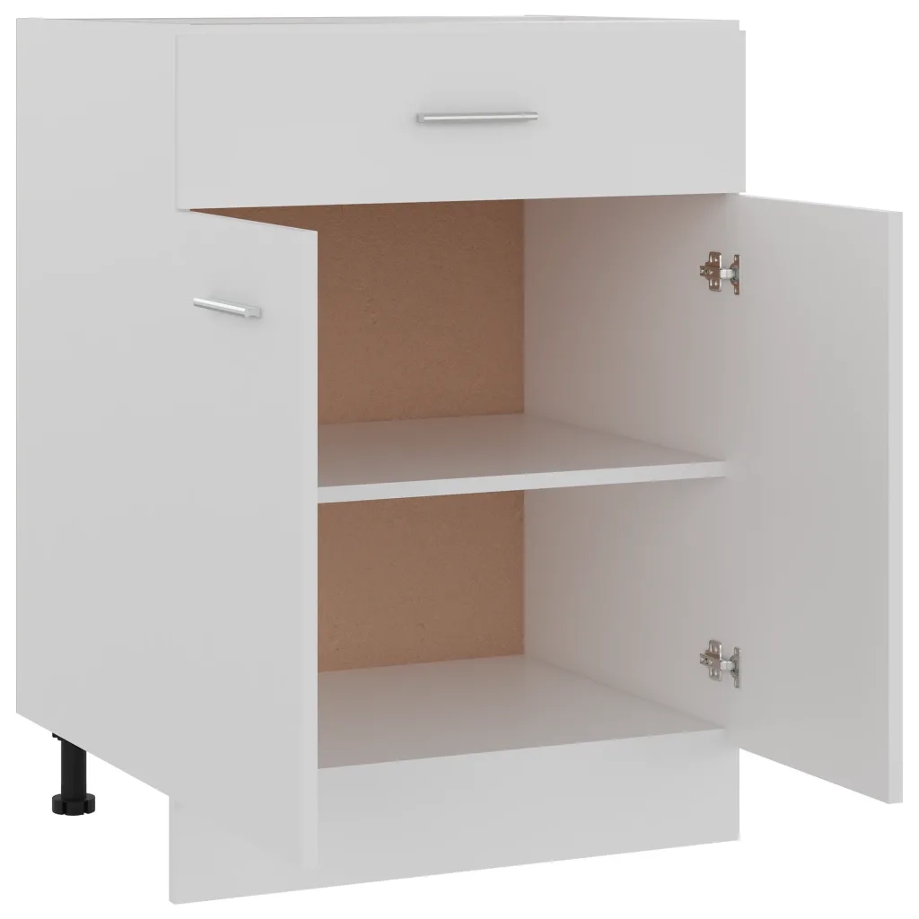 Mobiletto da cucina moderno in stile scandinavo con cassetti pratico contenitore 60 x 46 x 81 cm legno composito bianco 02_0047663