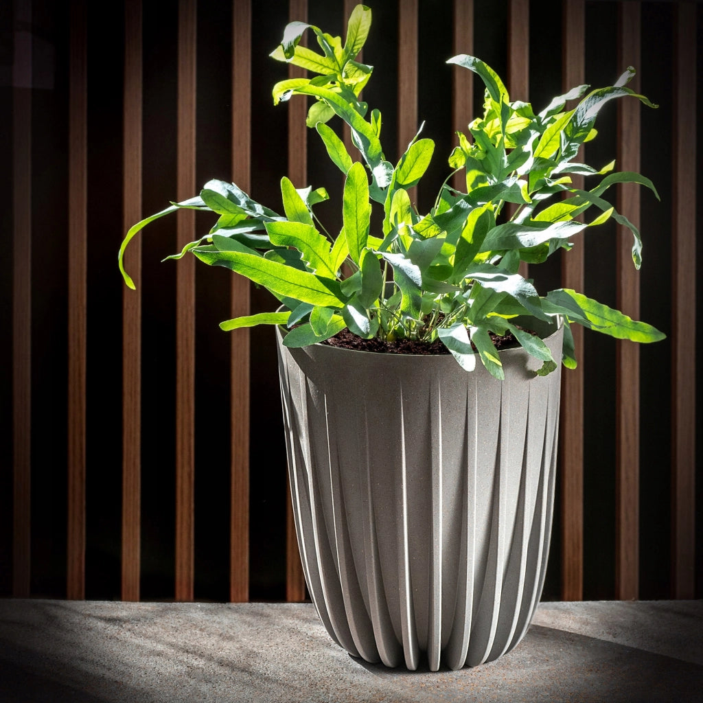 Vaso da fiori KADAX con inserto, 30x36 cm, rotondo, con coperchio in plastica.